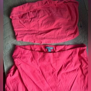 Red Wild Fable tube top and short set